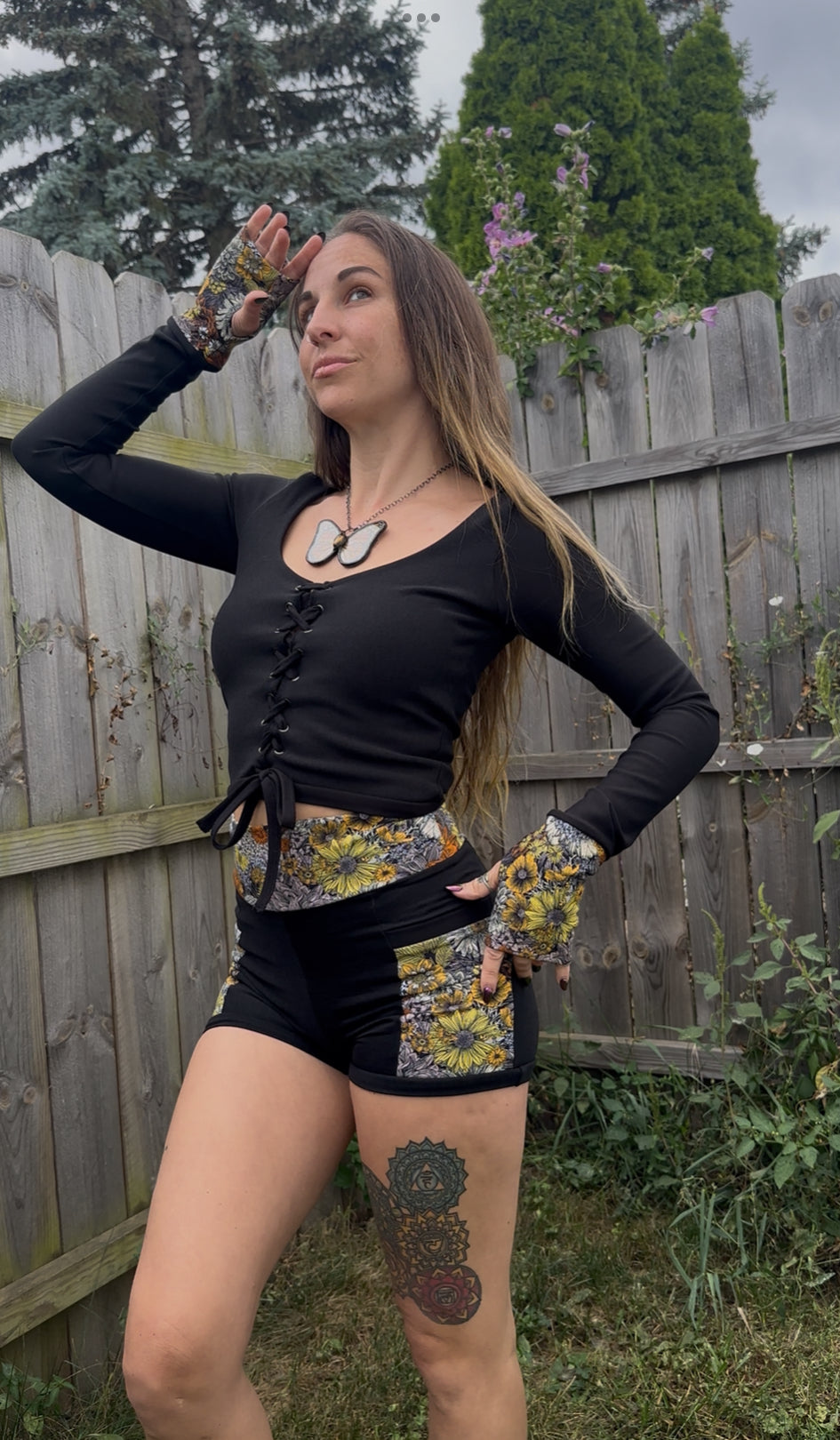 SMALL Fall Flower Shorts